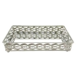 Bandeja Espelhada Retangular Francesa Prata 24cm X 13cm - Mek - 8