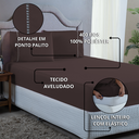 Ver imagem 6 de Kit Jogo de Lençol Queen Ponto Palito 400 Fios com Elástico e Fronhas 3 Peças:marrom