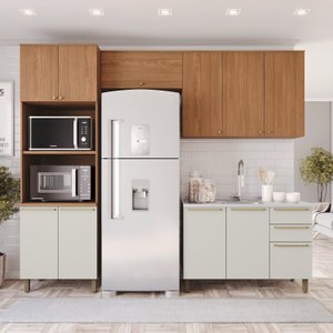 Cozinha Compacta 4 Peças com Torre Quente Yasmin Espresso Móveis