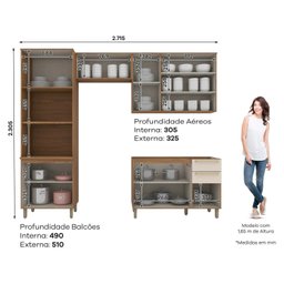 Cozinha Compacta 4 Peças com Torre Quente Yasmin Espresso Móveis - 2