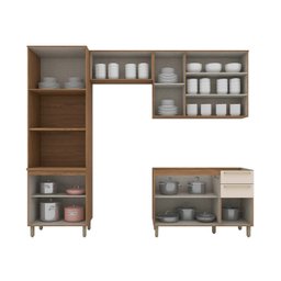 Cozinha Compacta 4 Peças com Torre Quente Yasmin Espresso Móveis - 3