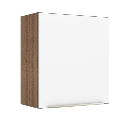 Armário Aéreo 60 Cm 1 Porta Rustic/Branco Veludo