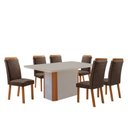 Ver imagem 2 de Mesa de Jantar Isadora 180cm Tampo MDF Vidro Canto Copo com 6 Cadeiras Aline