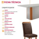 Ver imagem 7 de Mesa de Jantar Isadora 180cm Tampo MDF Vidro Canto Copo com 6 Cadeiras Aline