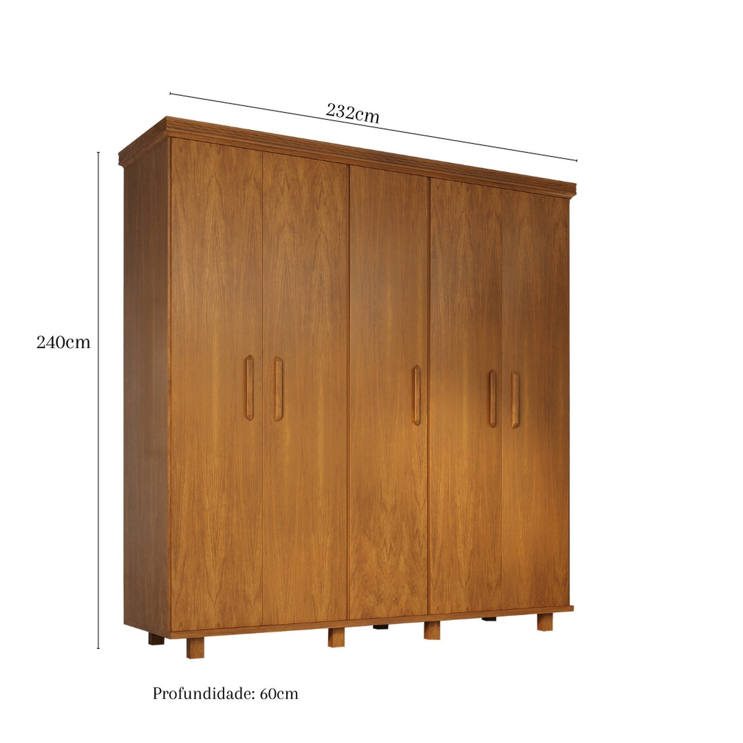 Guarda- roupa Ibiza 5 portas - 100% madeira  - 5