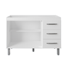 Balcão para Pia de Cozinha Bianca 1,20m 2 Portas 3 Gavetas Branco Q3 – Moblis - 4