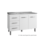 Balcão para Pia de Cozinha Bianca 1,20m 2 Portas 3 Gavetas Branco Q3 – Moblis - 1