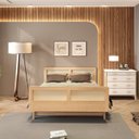 Ver imagem 5 de Cama Casal Lift em Madeira Maciça com Rattan Casatema MadeiraOriginals Bege/Branco/Marrom
