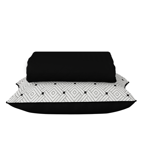 Jogo de Cama Lençol Solteiro Preto 100% Algodão 2pçs