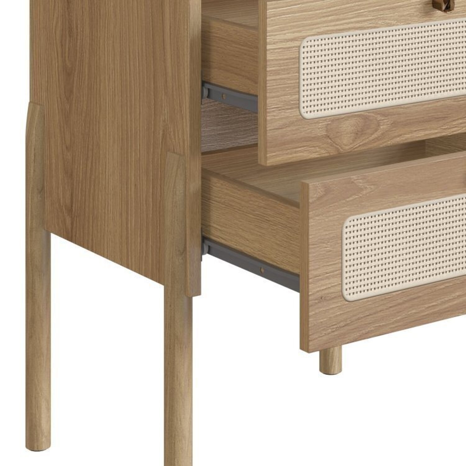 Conjunto Cabeceira Solteiro 90cm e Mesa de Cabeceira 2 Gavetas Pé Madeira Palhinha Oslo - 13