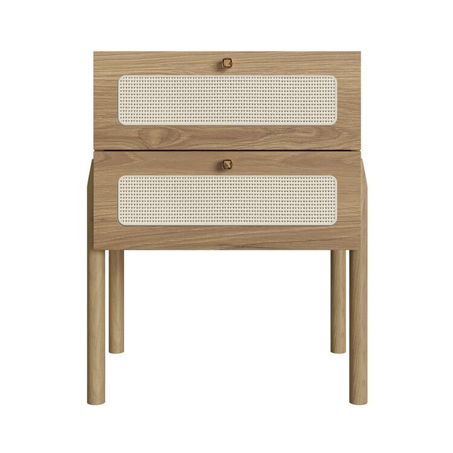 Conjunto Cabeceira Solteiro 90cm e Mesa de Cabeceira 2 Gavetas Pé Madeira Palhinha Oslo - 7