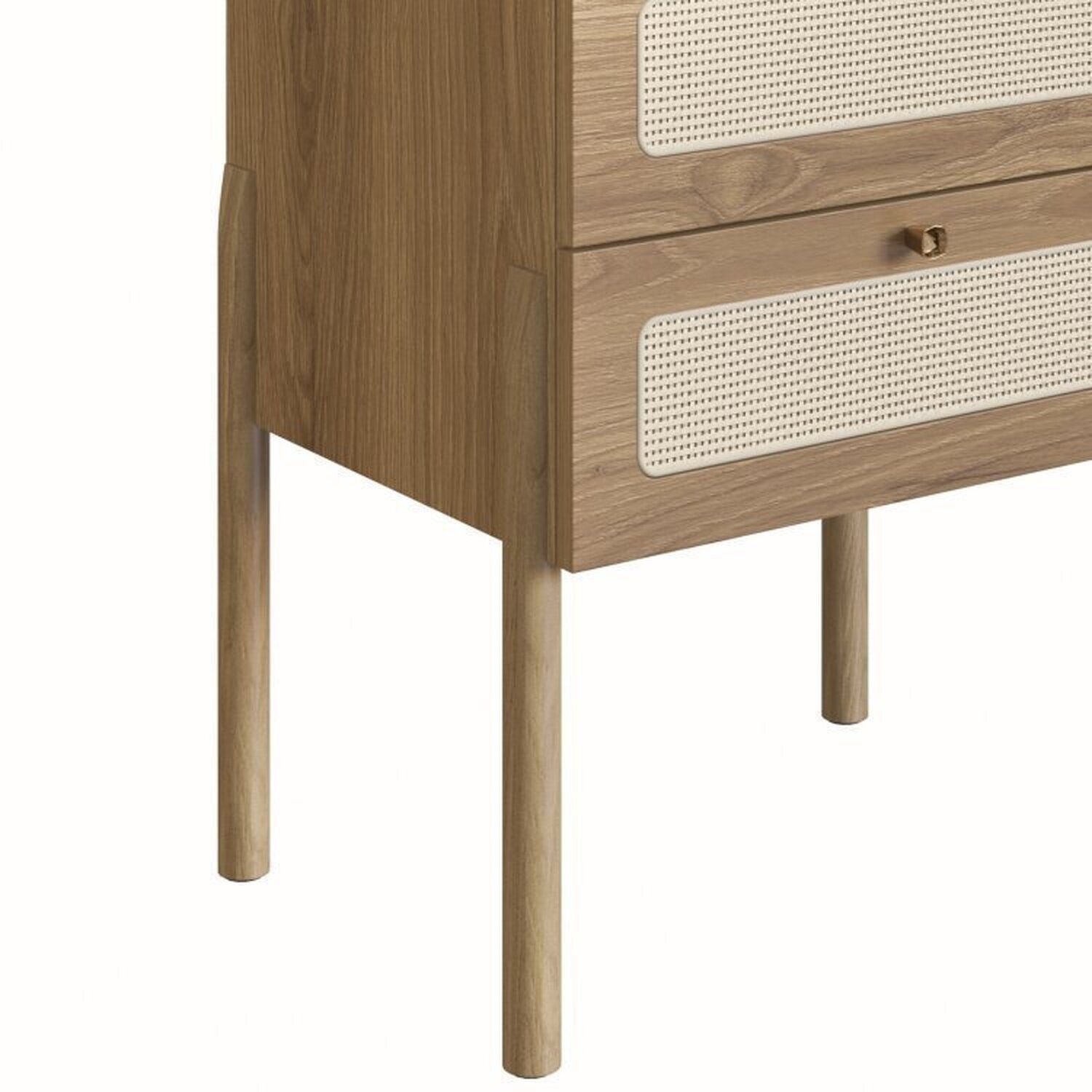 Conjunto Cabeceira Solteiro 90cm e Mesa de Cabeceira 2 Gavetas Pé Madeira Palhinha Oslo - 11