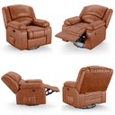 Ver mais imagens de Poltrona do Papai Reclinável Sala de Cinema Madrid Glider Manual Giratória Massagem USB PU Caramelo 