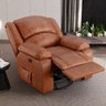 Poltrona do Papai Reclinável Sala de Cinema Madrid Glider Manual Giratória Massagem USB PU Caramelo  - 1