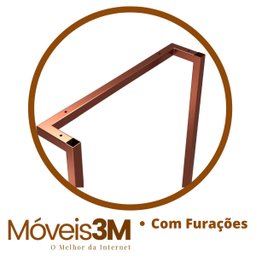 Kit 2 Pes Para Mesa Escritório Aparador Home Office Quarto Pequeno Cobre - 3