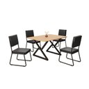Ver imagem 2 de Conjunto Sala de Jantar Mesa 120x90cm Base Império Tampo MDF Napoli Preto