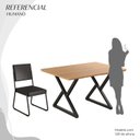 Ver imagem 5 de Conjunto Sala de Jantar Mesa 120x90cm Base Império Tampo MDF Napoli Preto