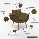 Ver imagem 7 de Kit 2 Poltronas Decorativas Reforçadas para Sala Alice para Recepção Manicure Escritório Suede