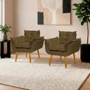 Ver imagem 1 de Kit 2 Poltronas Decorativas Reforçadas para Sala Alice para Recepção Manicure Escritório Suede