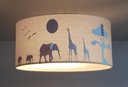 Ver imagem 2 de Luminária Plafon Safari Savana Cúpula Tecido 30x15cm: Cru