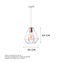 Ver imagem 2 de Kit 2 Pendentes Aramado Cristal 24 Cm Decorações Cor: Branco
