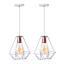 Ver imagem 1 de Kit 2 Pendentes Aramado Cristal 24 Cm Decorações Cor: Branco