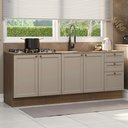 Ver imagem 1 de Kit com 2 Balcões de Cozinha 3 Gavetas 4 Portas (sem Tampo e Pia) Rustic/Crema Vik Madesa 01