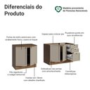 Ver imagem 5 de Kit com 2 Balcões de Cozinha 3 Gavetas 4 Portas (sem Tampo e Pia) Rustic/Crema Vik Madesa 01
