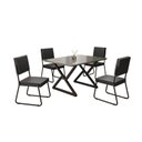 Ver imagem 2 de Conjunto Sala de Jantar Mesa 120x90cm Base Império Tampo MDF Laca com Vidro Napoli Preto
