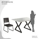 Ver imagem 5 de Conjunto Sala de Jantar Mesa 120x90cm Base Império Tampo MDF Laca com Vidro Napoli Preto