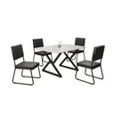 Ver imagem 2 de Conjunto Sala de Jantar Mesa 120x90cm Base Império Tampo MDF Laca com Vidro Napoli Preto