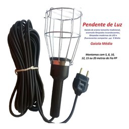 Kit 10 Pendente Luz Gaiola Arame 110/220 Volts 10 Mts.fio Pp - 4