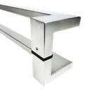 Ver imagem 3 de Puxador Portas Duplo Aço Inox Escovado Grécia 80 Cm para Portas: Pivotantes/madeira/vidro Temperado/