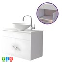 Ver imagem 7 de Gabinete Armário para Banheiro com Pia Cuba 60cm Balcão Suspenso