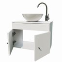 Ver imagem 4 de Gabinete Armário para Banheiro com Pia Cuba 60cm Balcão Suspenso