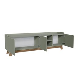 Rack para Tv até 75'' com 3 Portas 200cm John - Verde - 4