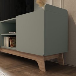 Rack para Tv até 75'' com 3 Portas 200cm John - Verde - 8