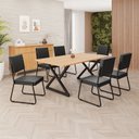 Ver imagem 1 de Conjunto Sala de Jantar Mesa 160x90cm Base Império Tampo MDF Napoli Preto