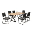 Ver imagem 2 de Conjunto Sala de Jantar Mesa 160x90cm Base Império Tampo MDF Napoli Preto