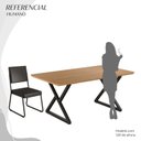 Ver imagem 5 de Conjunto Sala de Jantar Mesa 160x90cm Base Império Tampo MDF Napoli Preto