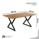 Ver imagem 3 de Conjunto Sala de Jantar Mesa 160x90cm Base Império Tampo MDF Napoli Preto
