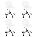 Ver imagem 1 de Kit 4 Cadeiras Office Eiffel Slim Ajustável Base Giratória - Branco Branco