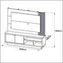 Ver imagem 5 de Rack c/ Painel TV até 65″ 200cm 2 Portas LED Amêndoa/Off White HO1000