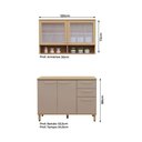 Ver imagem 4 de Cozinha Compacta 100 Mdf 2 Peças com Tampo e Vidro Canelado 120cm Duna Luciane Móveis