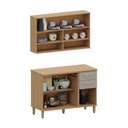 Ver imagem 3 de Cozinha Compacta 100 Mdf 2 Peças com Tampo e Vidro Canelado 120cm Duna Luciane Móveis