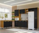 Ver imagem 1 de Cozinha Completa Modulada 6 Peças sem Tampo Preta Carvalho Americano Íris