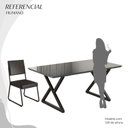 Ver imagem 5 de Conjunto Sala de Jantar Mesa 160x90cm Base Império Tampo MDF Laca com Vidro Napoli Preto