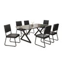 Ver imagem 2 de Conjunto Sala de Jantar Mesa 160x90cm Base Império Tampo MDF Laca com Vidro Napoli Preto