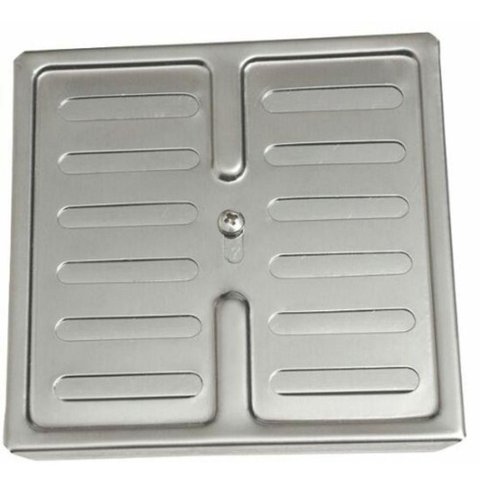 Grelha Quadrada com Caixa Maximus Aco Inoxidavel Superficie Antiderrapante 150mm x 150mm