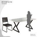 Ver imagem 5 de Conjunto Sala de Jantar Mesa 160x90cm Base Império Tampo MDF Laca com Vidro Napoli Preto